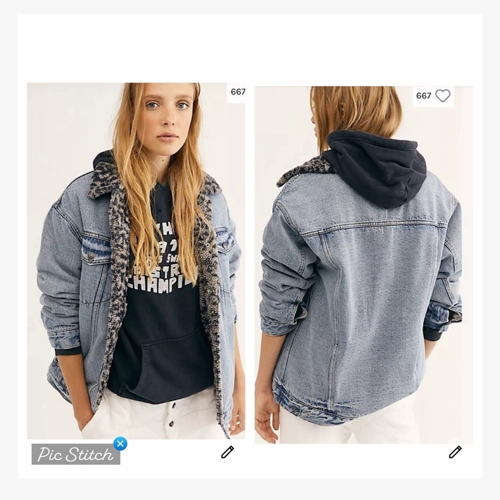 We The Free Wild Ones Sherpa Denim Trucker Jacket